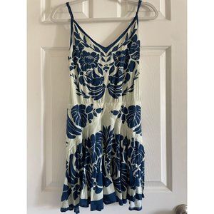 Farm Rio white and blue floral dress